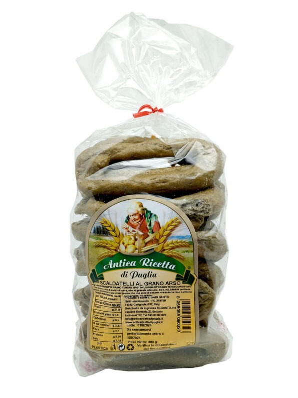 taralli artigianali scaldatelli di cerignola al grano arso - antica ricetta di puglia prodotti tipici made in Italy