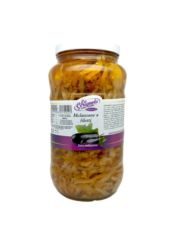 Melanzane a filetti sottolio 2900 g - La Cerignola di una Volta - Antica Ricetta di Puglia prodotti tipici regionali