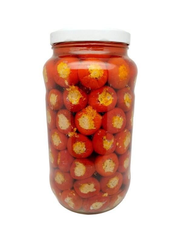 Peperoncini ripieni con tonno sottolio - vasetto 2900 g - La Cerignola di una Volta - Antica Ricetta di Puglia prodotti tipici regionali