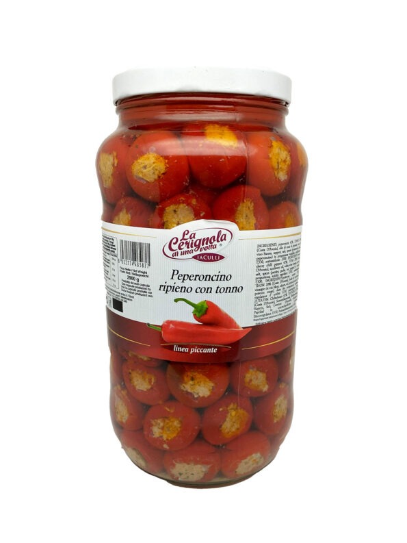 Peperoncini ripieni con tonno sottolio 2900 g - La Cerignola di una Volta - Antica Ricetta di Puglia prodotti tipici regionali
