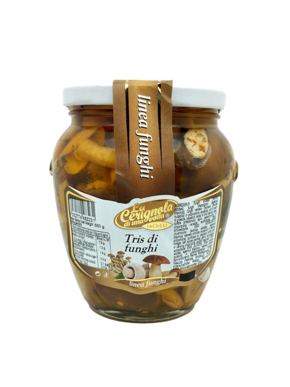 Tris di Funghi alla pizzaiola sottolio 550 g - La Cerignola di una Volta - Antica Ricetta di Puglia prodotti tipici regionali